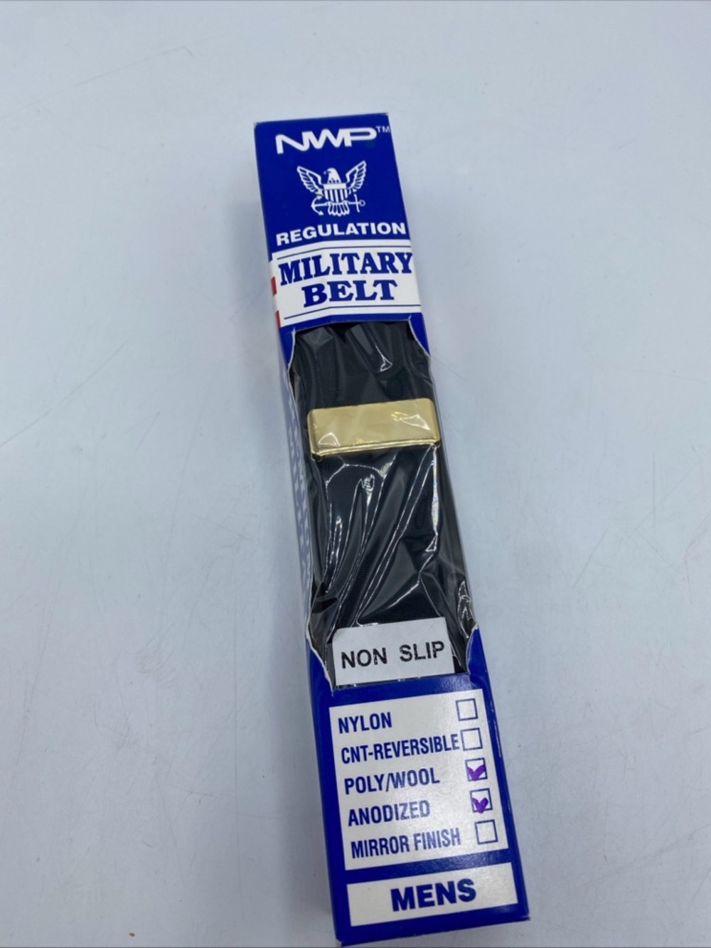 NWP Regulation Military Belt Black Poly Wool One Size Fits All Anodized Finish